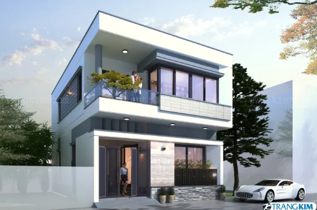 Nhà phố hiện đại 3 tầng, kiến trúc đơn giản, sang trọng.