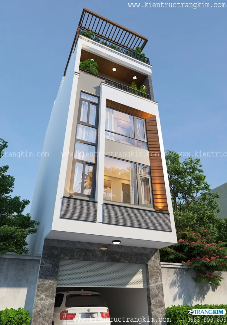 Thiết kế nhà ống 4 tầng 1 tum hiện đại với mặt tiền 4.67m tại Hà Nội. 1