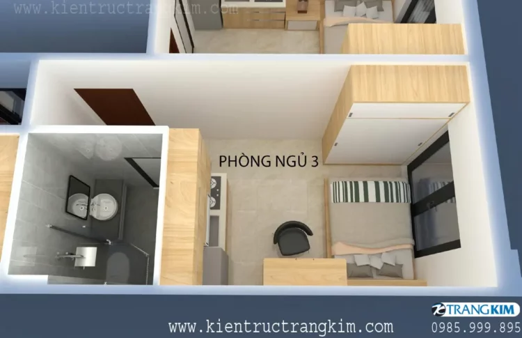 Hình ảnh phối cảnh nội thất chung cư mini cho thuê. 3