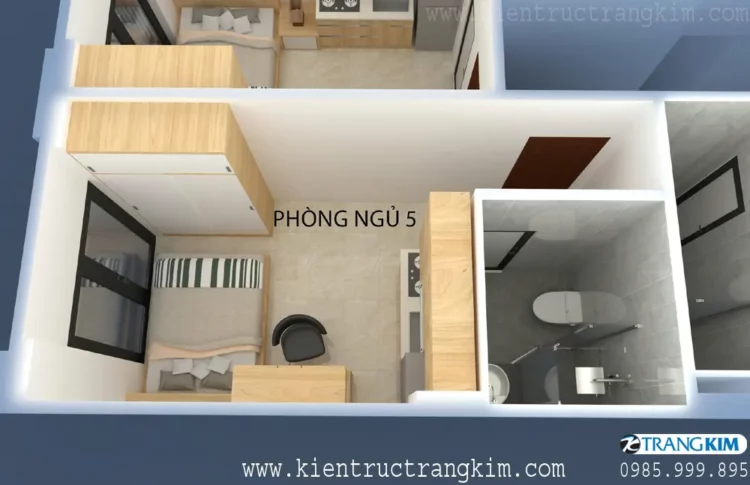 Hình ảnh phối cảnh nội thất chung cư mini cho thuê. 5