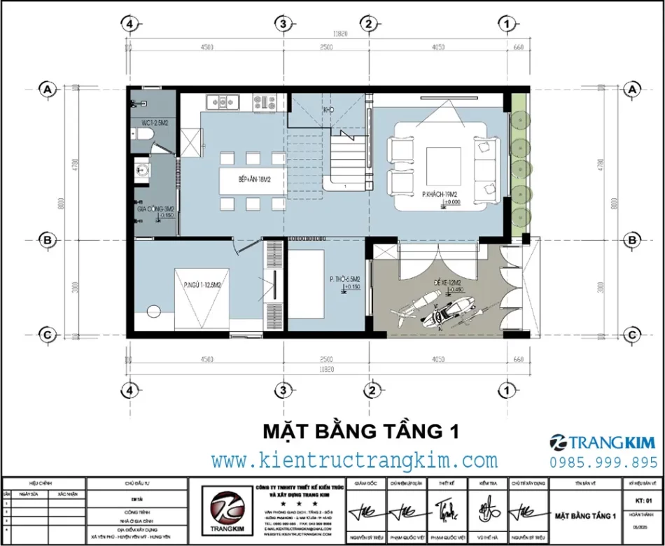 Mặt bằng thiết kế tầng 1 1