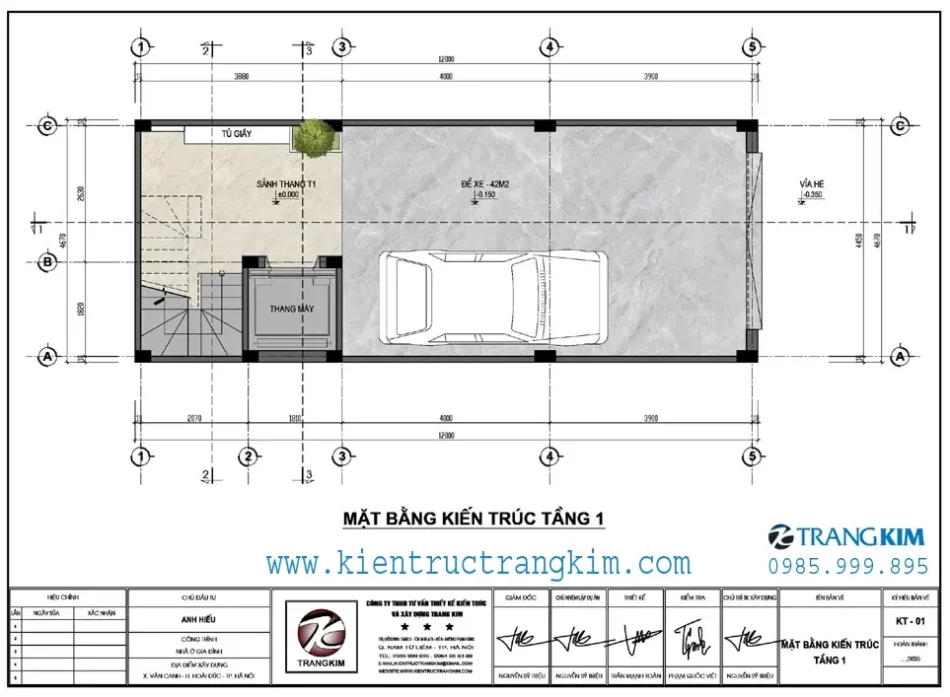 Mặt bằng thiết kế tầng 1 1