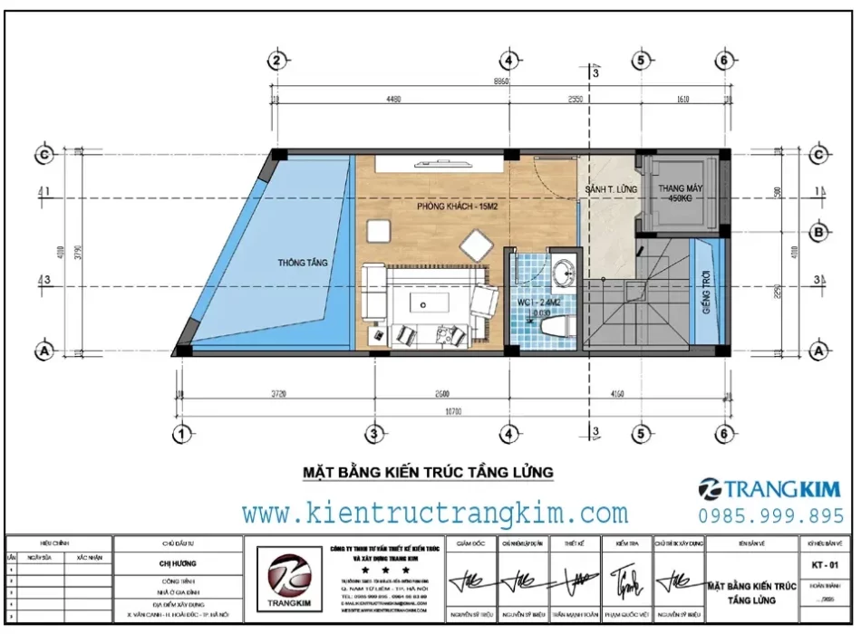Mặt bằng thiết kế tầng lửng 1