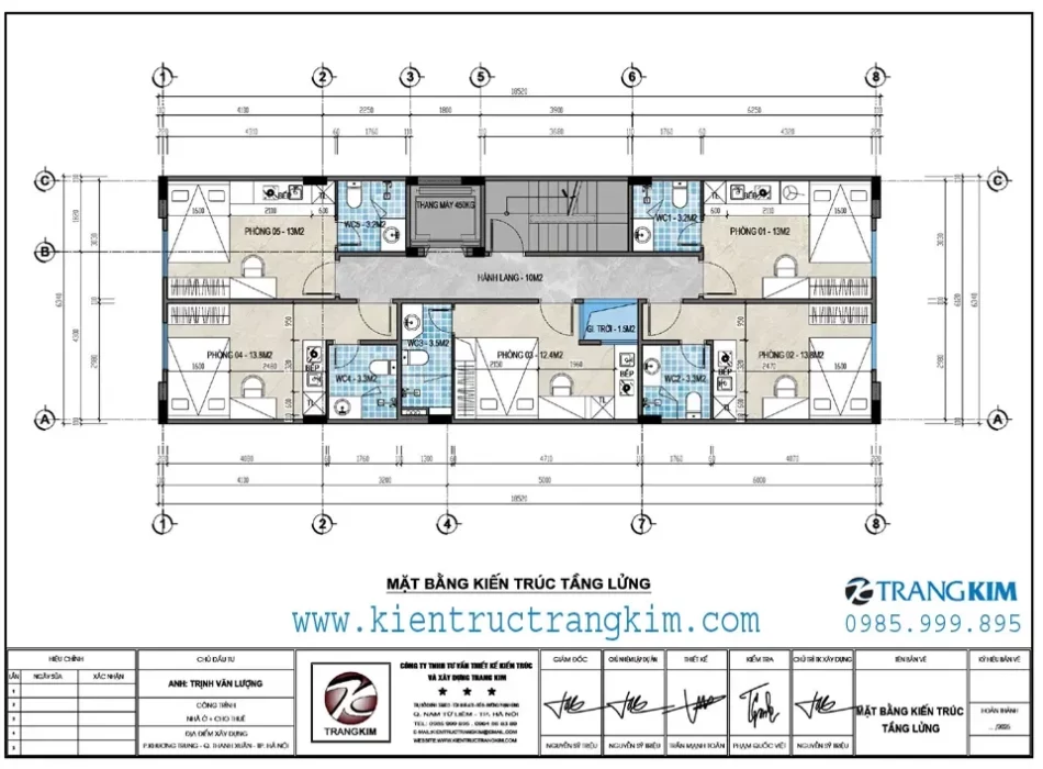 Mặt bằng thiết kế tầng lửng 1