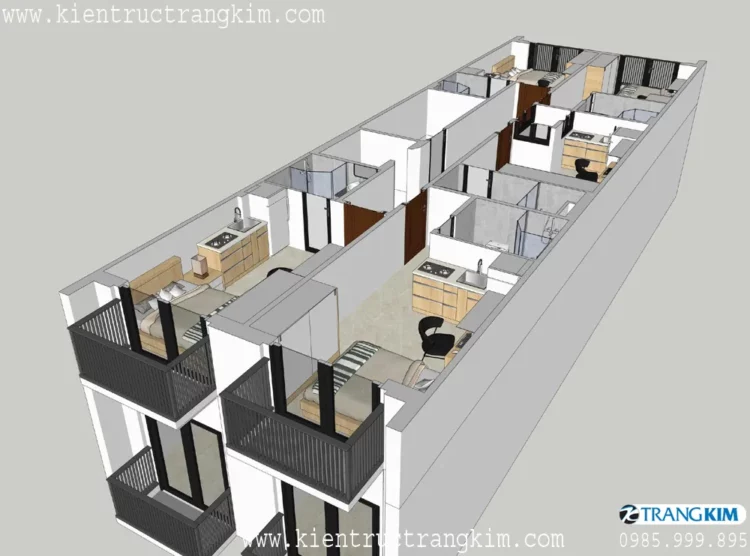 Hình ảnh phối cảnh nội thất chung cư mini cho thuê. 13