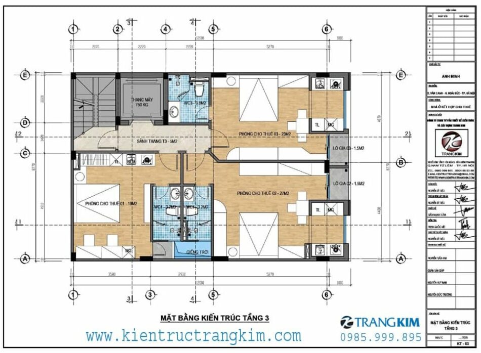 Mặt bằng thiết kế tầng 3 1 Mặt bằng thiết kế tầng 3 1