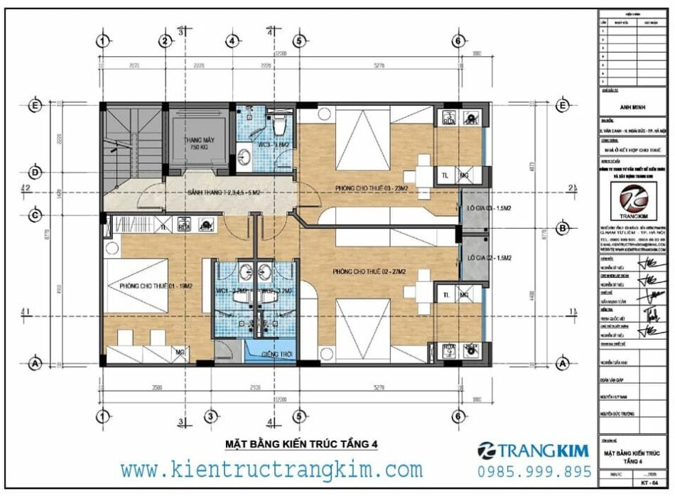 Mặt bằng thiết kế tầng 4 1 Mặt bằng thiết kế tầng 4 1