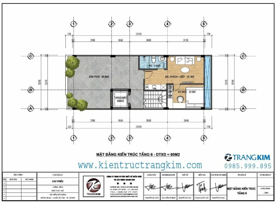 Mặt bằng thiết kế tầng 6 1 Mặt bằng thiết kế tầng 6 1
