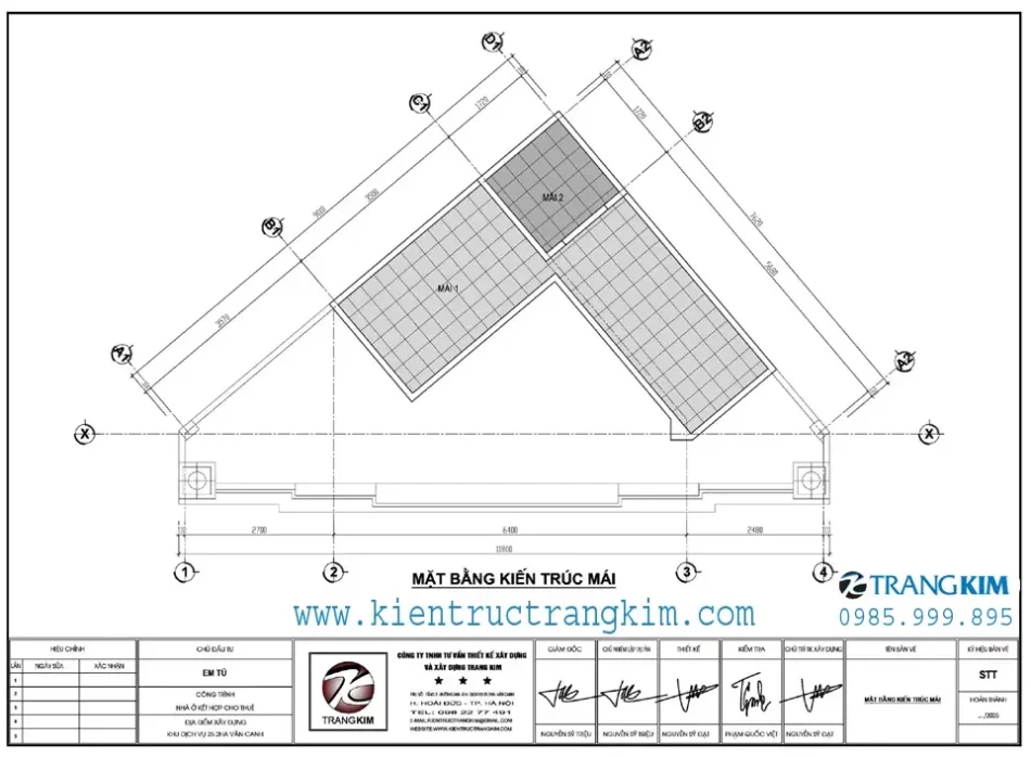 Mặt bằng thiết kế mái 1