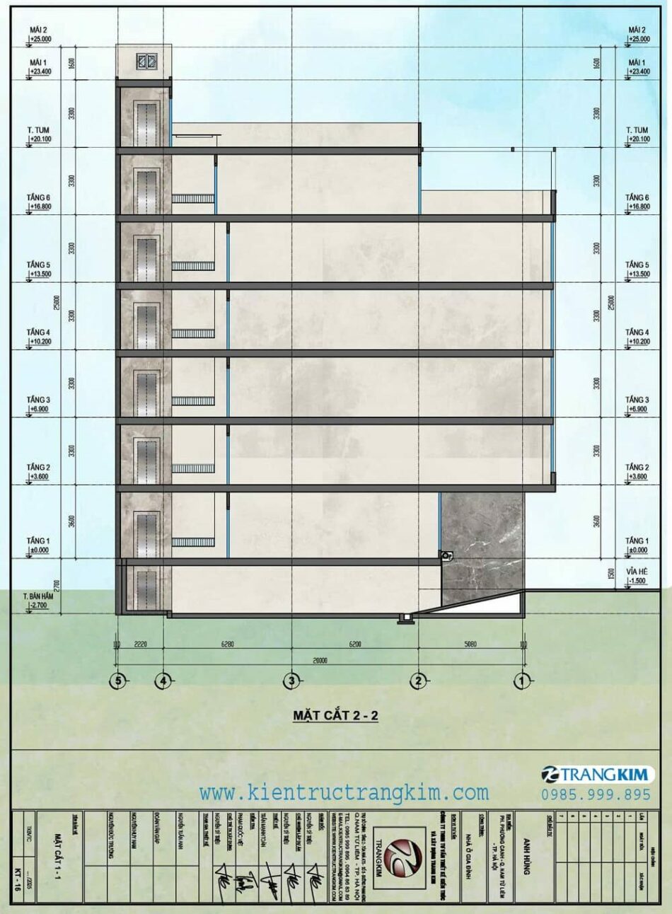 Mặt cắt của kiến trúc 3