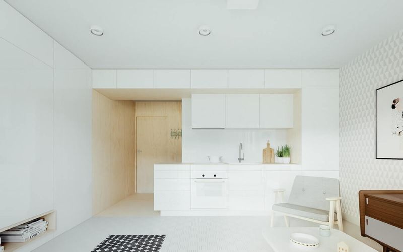 Mẫu căn hộ mini 20m² phong cách tối giản Minimalism 1 Mẫu căn hộ mini 20m² phong cách tối giản Minimalism 1