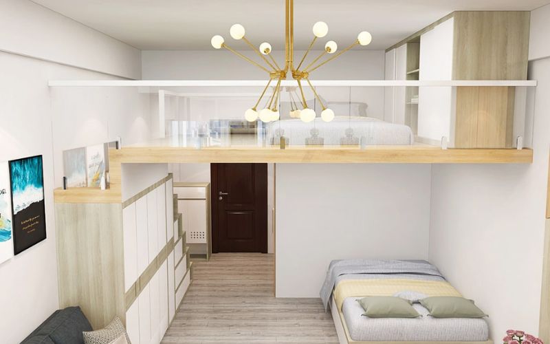 Mẫu 3: Chung cư mini có gác lửng – nhân đôi diện tích 1 Mẫu 3: Chung cư mini có gác lửng – nhân đôi diện tích 1