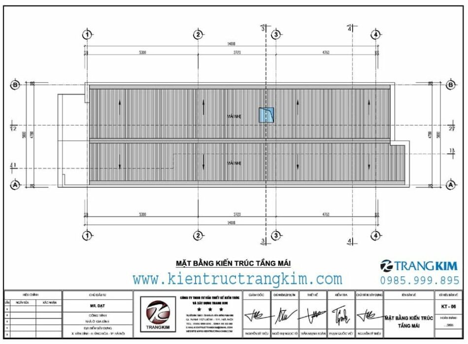 Mặt bằng thiết kế mái 1 Mặt bằng thiết kế mái 1