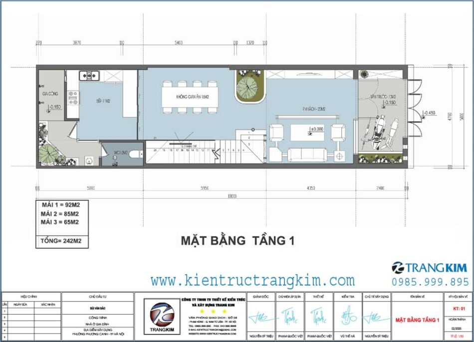 Mặt bằng thiết kế tầng 1 1