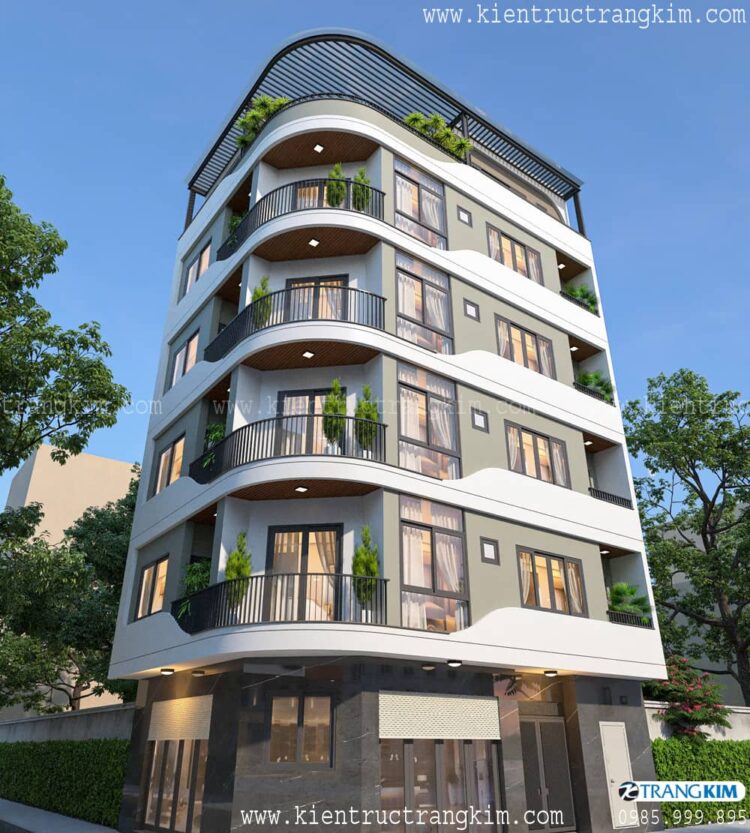 Thiết kế chung cư mini đẹp lô góc 95m2 tại xã An Khánh 1