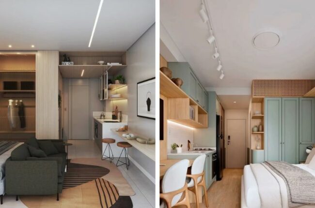 Nội thất căn hộ studio hiện đại, tối ưu không gian sống.