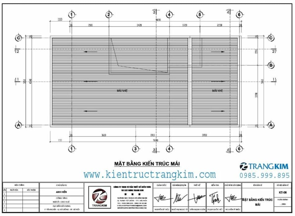 Mặt bằng thiết kế mái 1