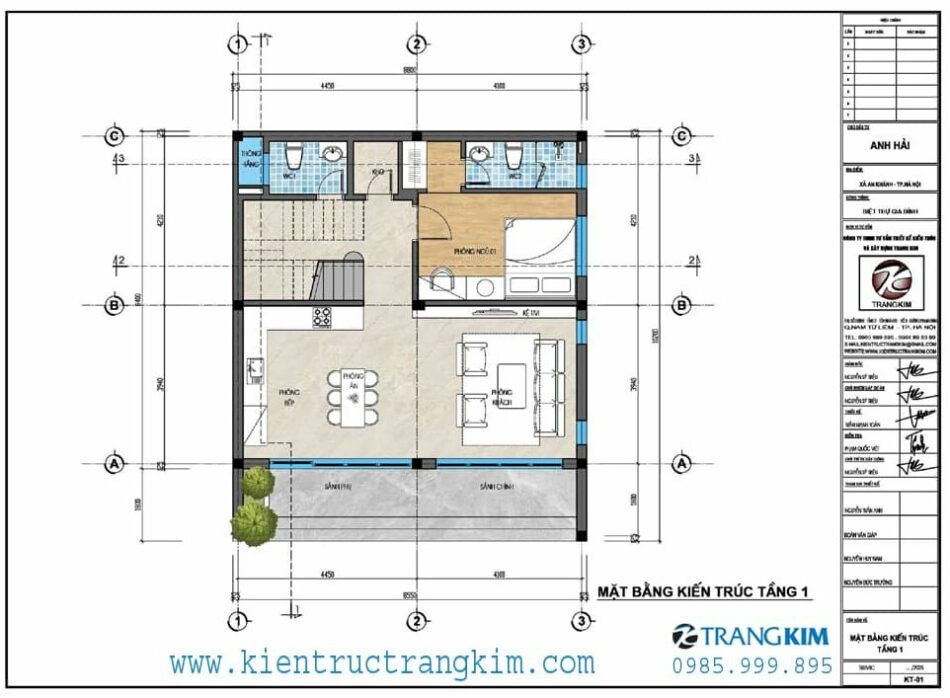 Mặt bằng thiết kế tầng 1 1