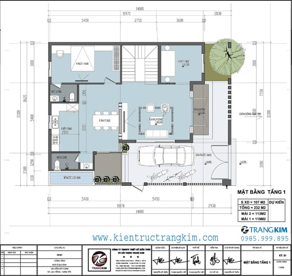 Mặt bằng thiết kế tầng 1 1
