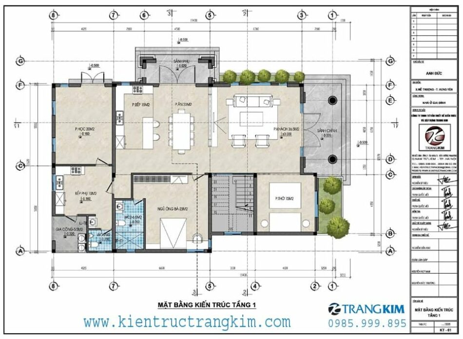 Mặt bằng thiết kế tầng 1 1
