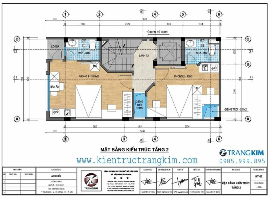Mặt bằng thiết kế tầng 2 1