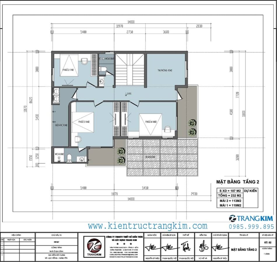 Mặt bằng thiết kế tầng 2 1