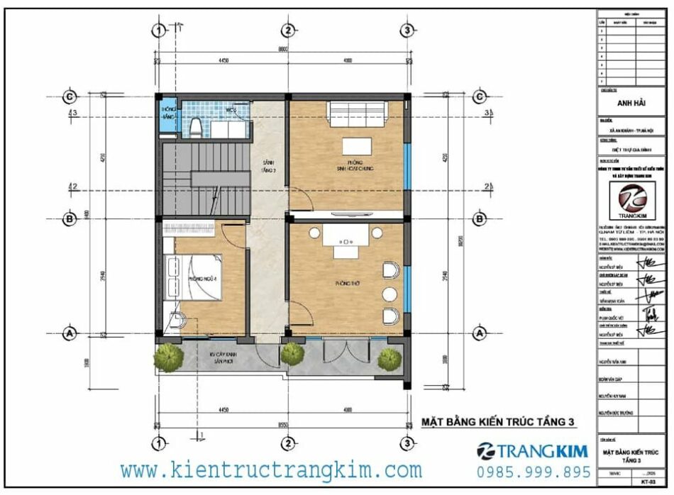 Mặt bằng thiết kế tầng 3 1