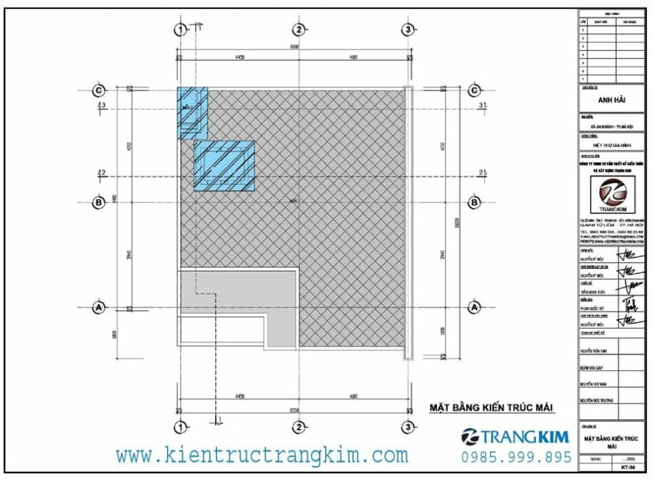 Mặt bằng thiết kế mái 1