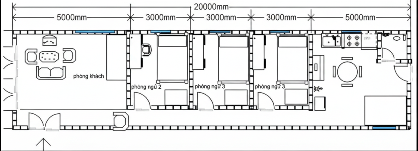 Nhà trọ 2 tầng trên đất nhỏ hẹp ngang 1