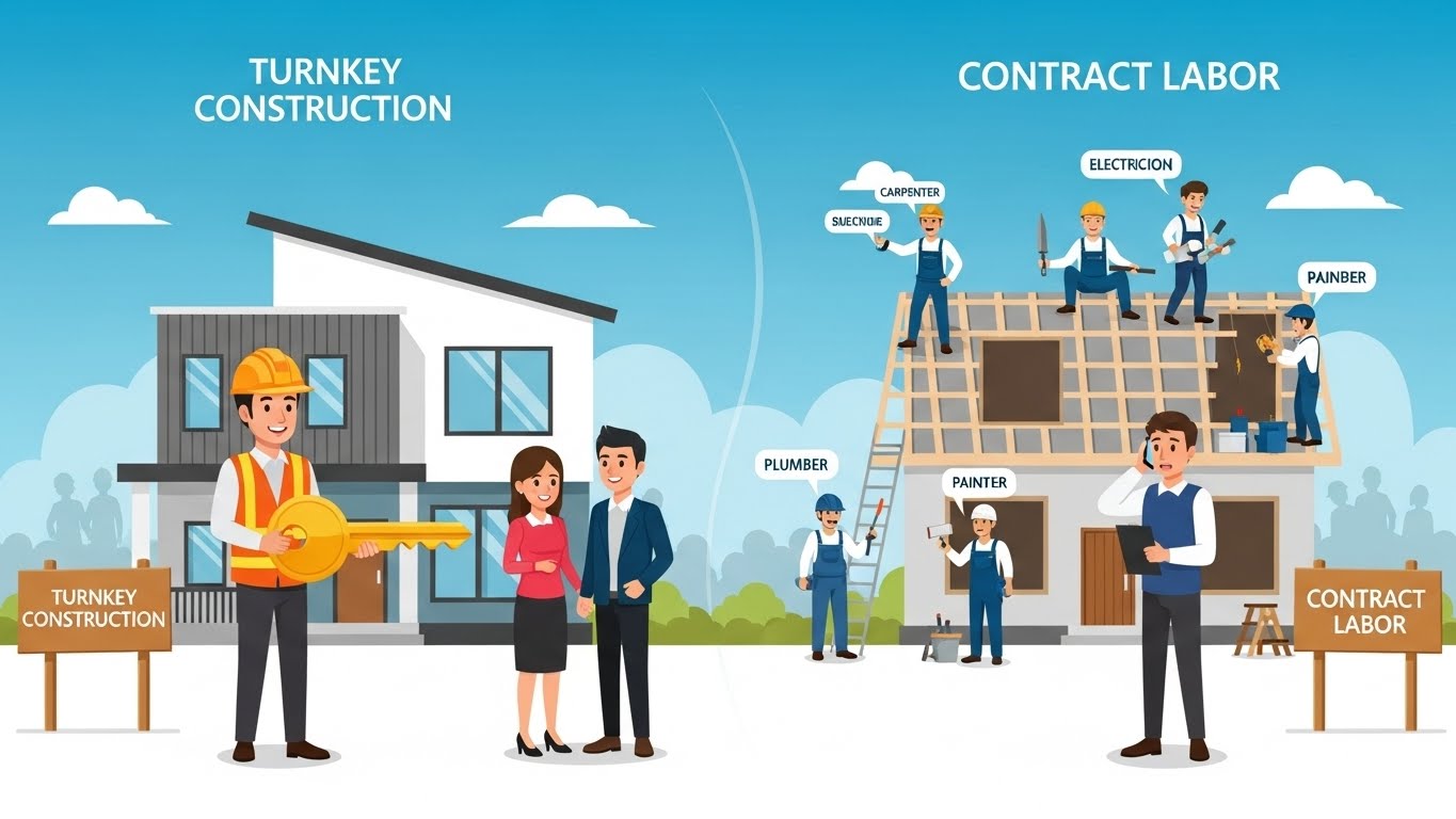 Xây nhà khoán gọn và khoán nhân công thô là gì? 1