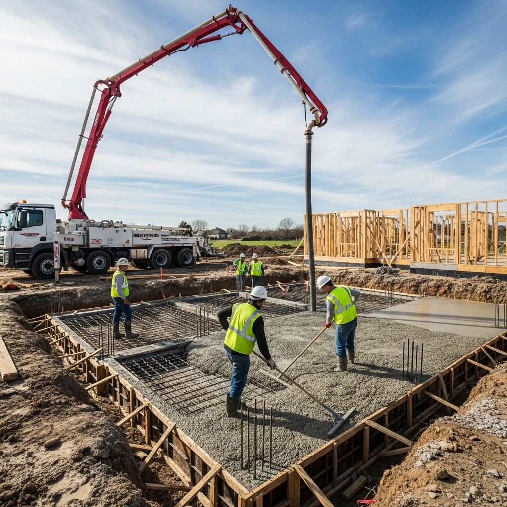 Giai đoạn thi công phần móng – bê tông tươi – kết cấu chính 1 Giai đoạn thi công phần móng – bê tông tươi – kết cấu chính 1