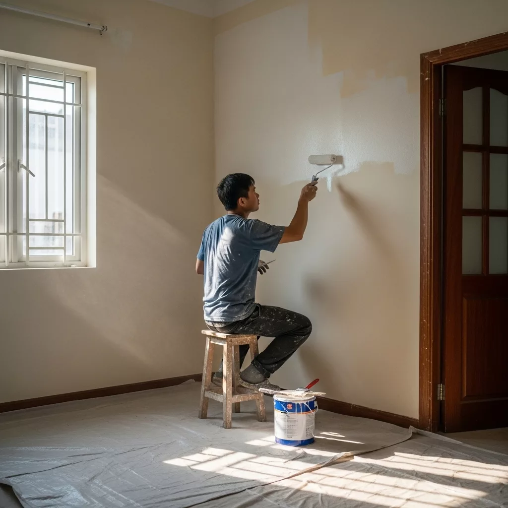 Sơn lại toàn bộ phòng và xử lý bề mặt 1