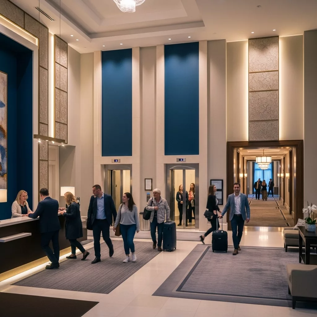 Bố trí thang máy khách phù hợp trải nghiệm lưu trú 1 Bố trí thang máy khách phù hợp trải nghiệm lưu trú 1