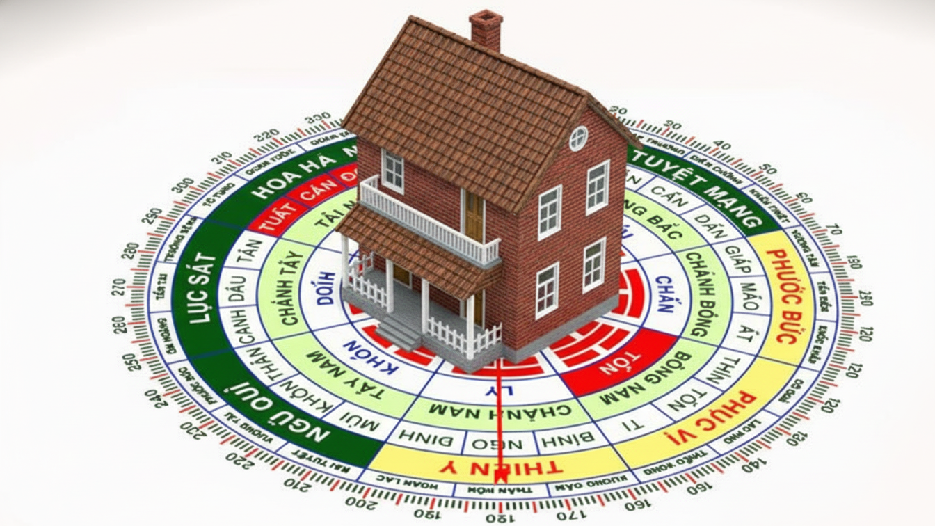 Kiểm tra hướng cửa chính bằng la bàn phong thủy 1 Kiểm tra hướng cửa chính bằng la bàn phong thủy 1