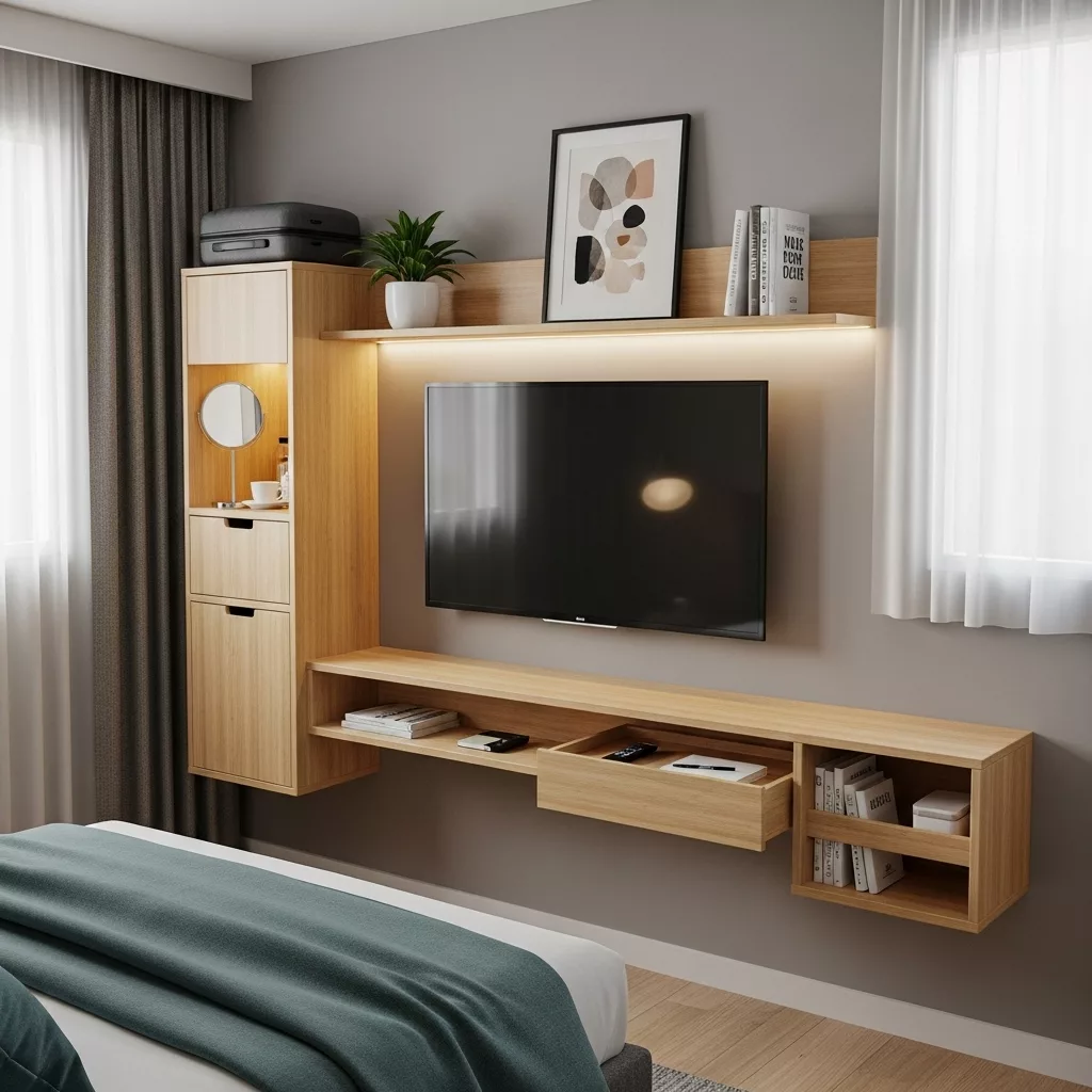 Thiết kế kệ tivi treo tường tiết kiệm không gian 1 Thiết kế kệ tivi treo tường tiết kiệm không gian 1