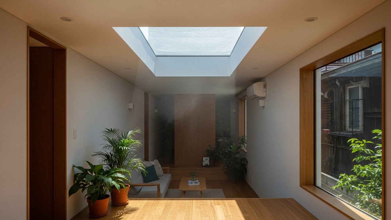 Vai trò của giếng trời trong lưu thông không khí và thông gió tự nhiên nhà ống 1