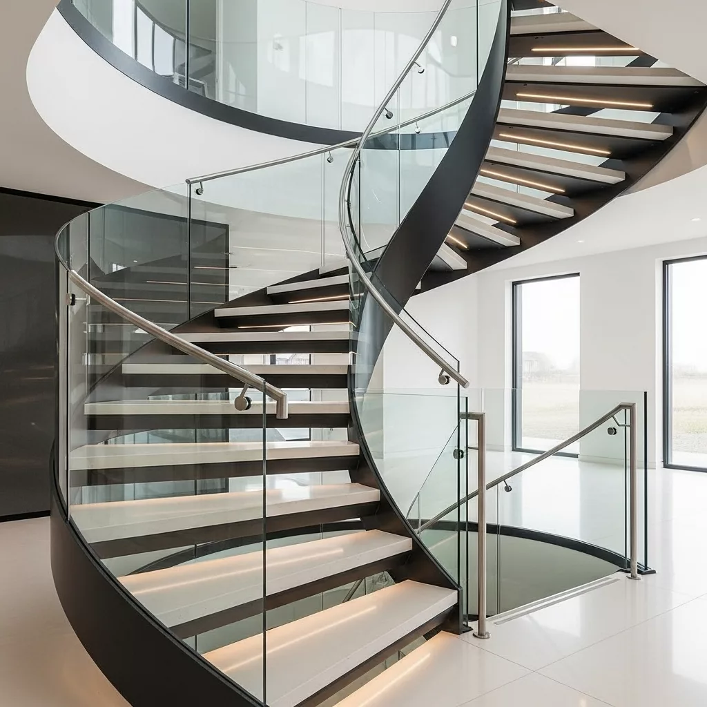 Gợi ý hình thức cầu thang xoắn phù hợp kiến trúc hiện đại 1