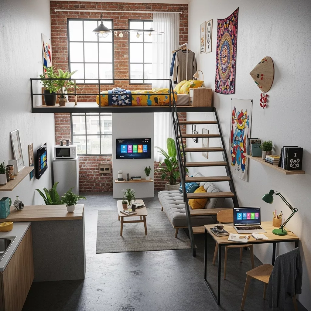 Tổng quan về nội thất phòng trọ gác lửng hiện nay 1 Tổng quan về nội thất phòng trọ gác lửng hiện nay 1