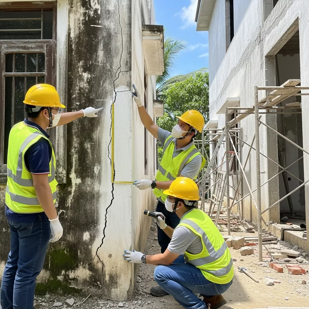 Quy trình kiểm tra và xử lý nứt tường nhà bên cạnh 1 Quy trình kiểm tra và xử lý nứt tường nhà bên cạnh 1