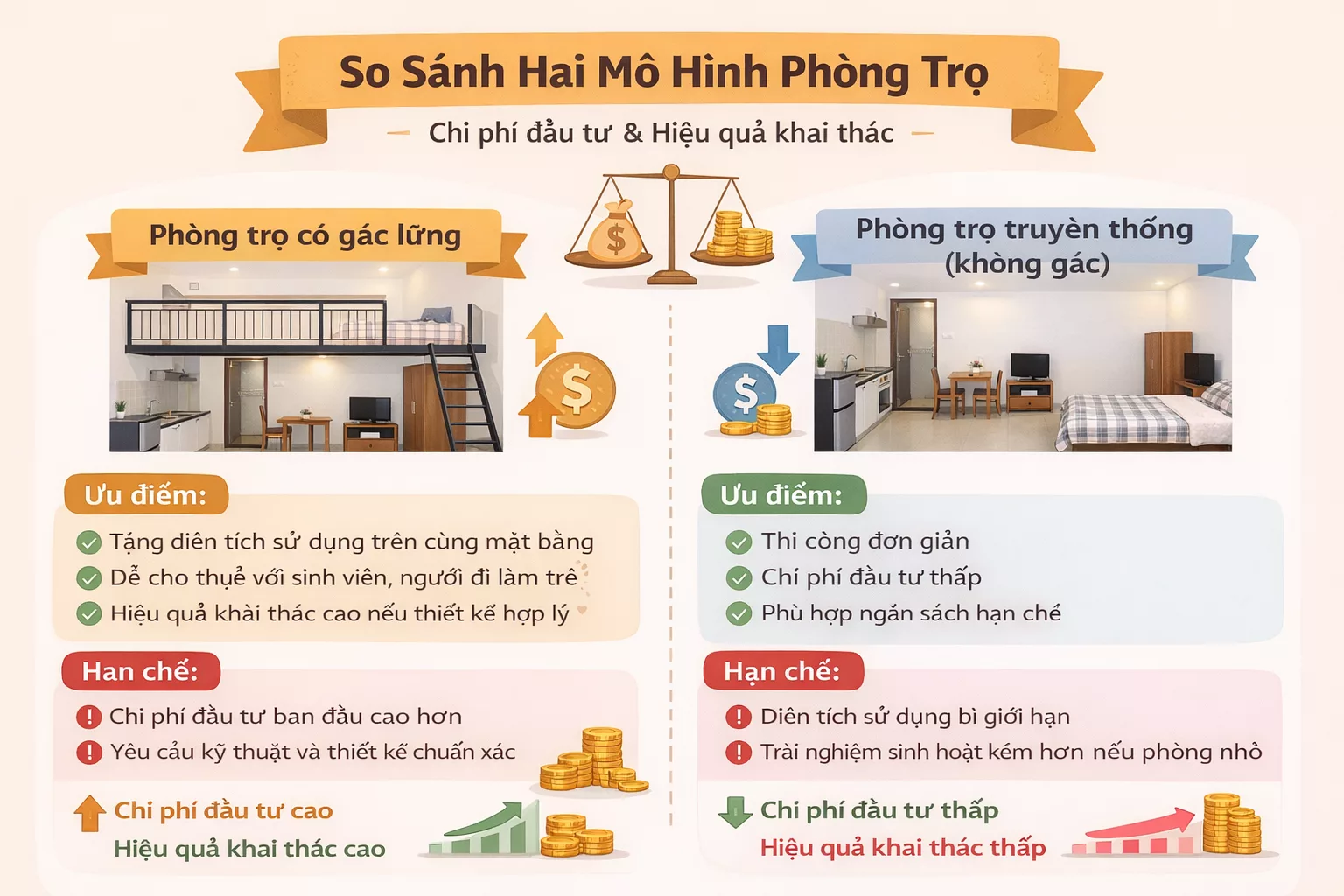 Kết luận: Nên chọn phòng trọ có gác lửng hay không gác? 1