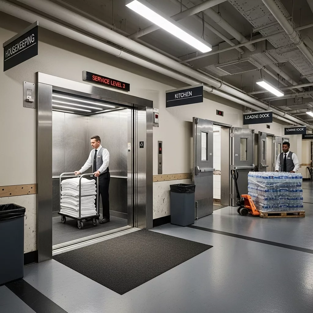 Luồng di chuyển cho bộ phận housekeeping và kỹ thuật 1 Luồng di chuyển cho bộ phận housekeeping và kỹ thuật 1