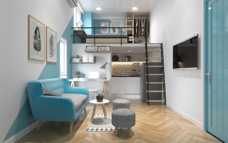 Mẫu thiết kế căn hộ chung cư mini 45m² 1