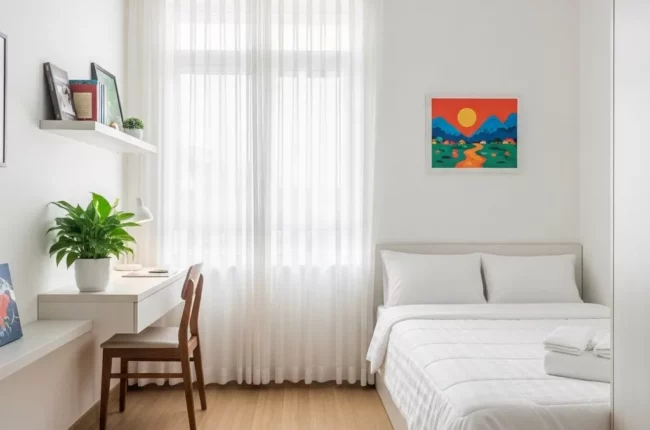 Hình ảnh phòng trọ bình dân nhưng vẫn sáng sủa, sạch sẽ