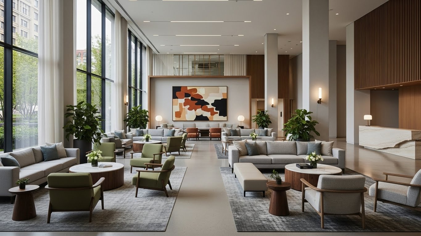 Thiết kế sảnh đón – điểm chạm tạo ấn tượng đầu tiên 1 Thiết kế sảnh đón – điểm chạm tạo ấn tượng đầu tiên 1