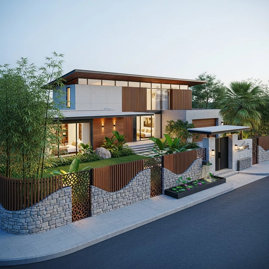 Nguyên tắc phong thủy hàng rào nhà ở đối với nhà méo 1