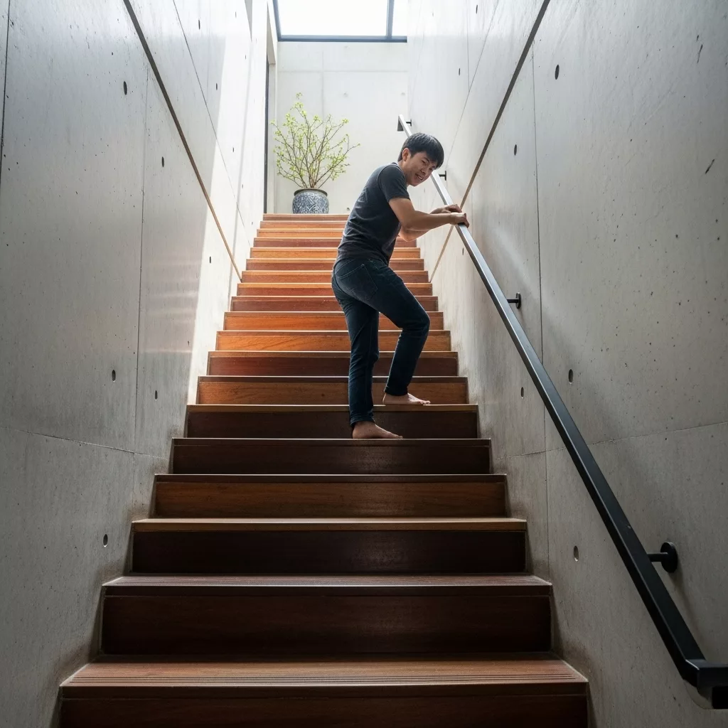 Những rủi ro khi sử dụng cầu thang dốc 1