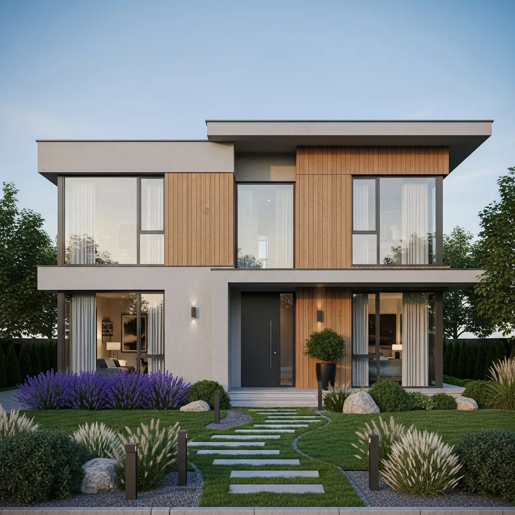 Tổ chức cảnh quan sân trước hài hòa với kiến trúc 1