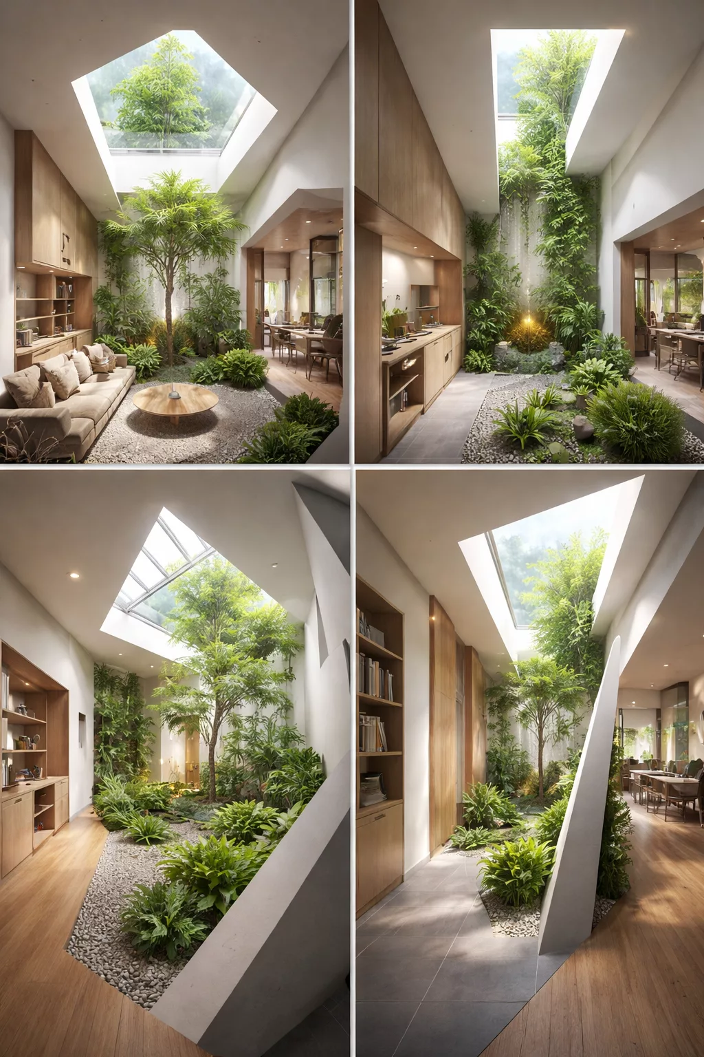 Giếng trời kết hợp tiểu cảnh – cây xanh 1 Giếng trời kết hợp tiểu cảnh – cây xanh 1