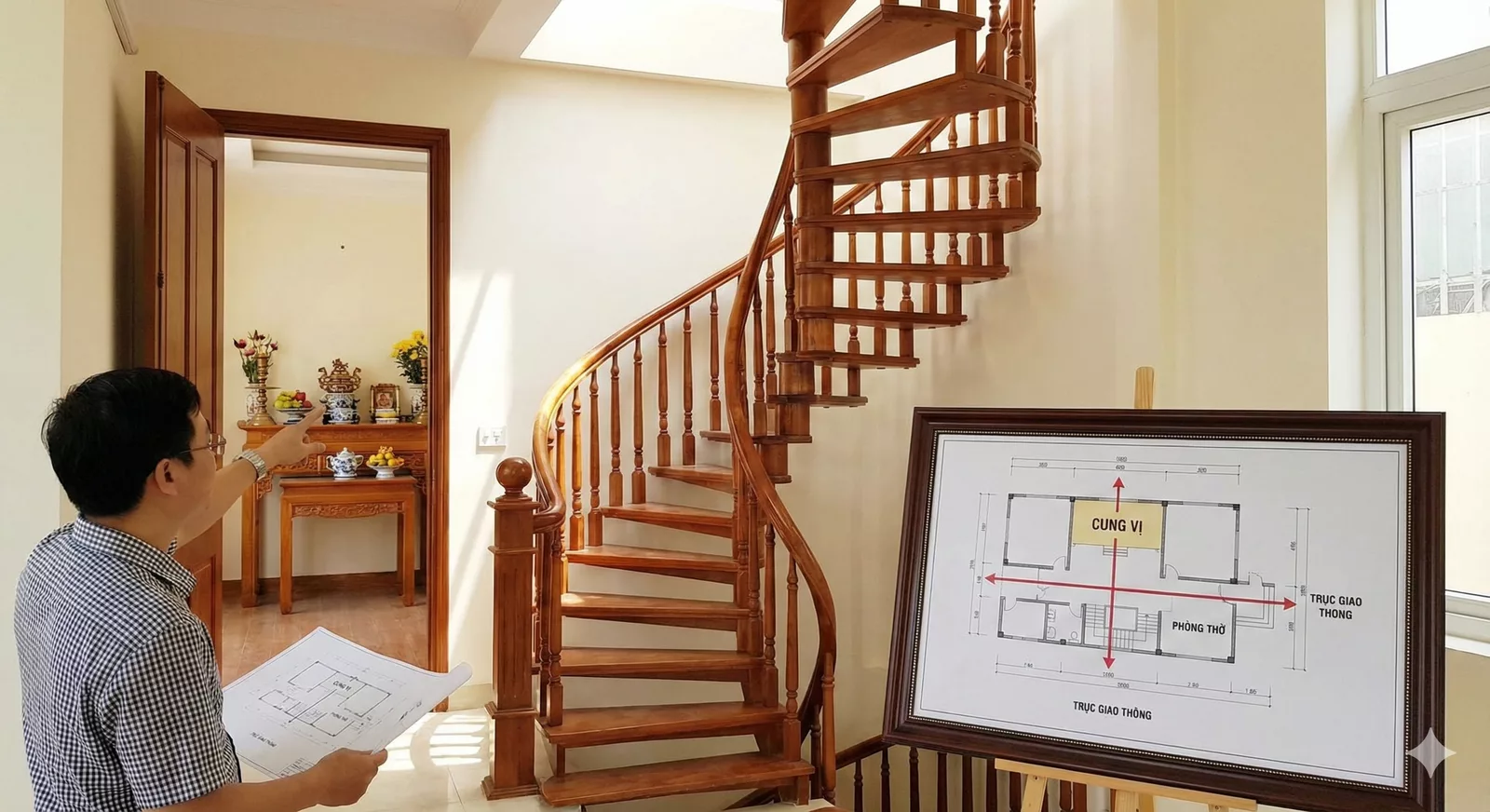 Ảnh hưởng của trục thang đến các tầng trên – dưới 1