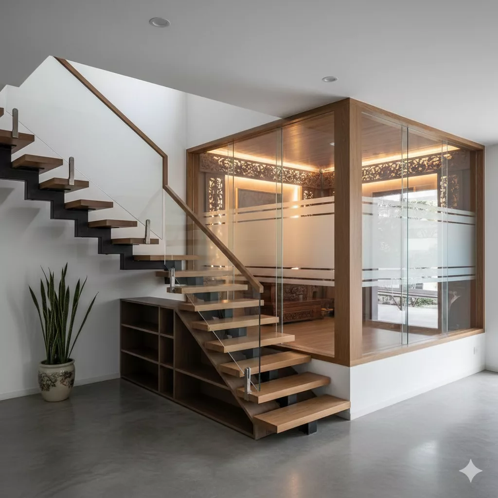 Kết luận: Cầu thang đặt gần phòng thờ có nên không? 1 Kết luận: Cầu thang đặt gần phòng thờ có nên không? 1